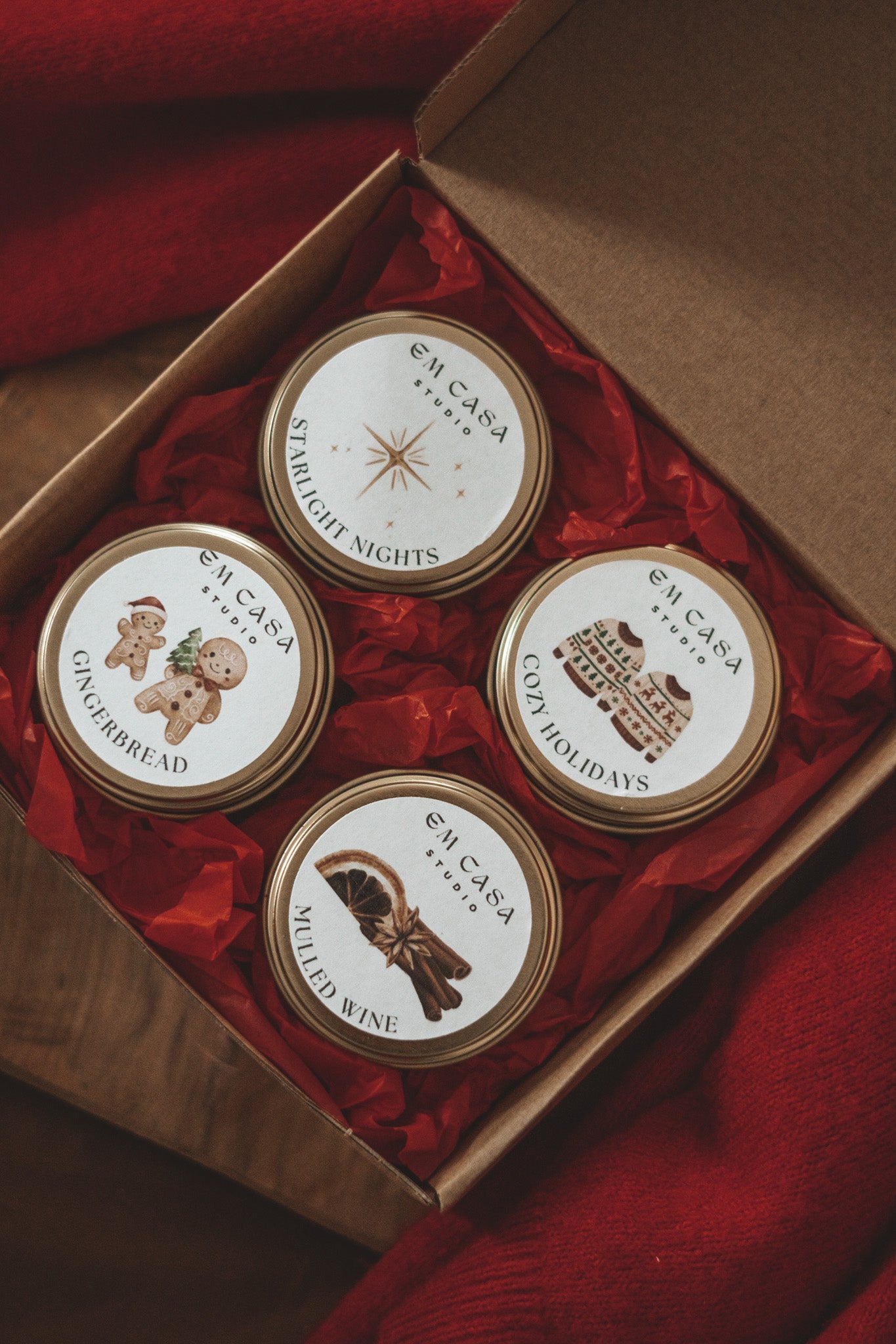 CHRISTMAS TIN CANDLES PACK