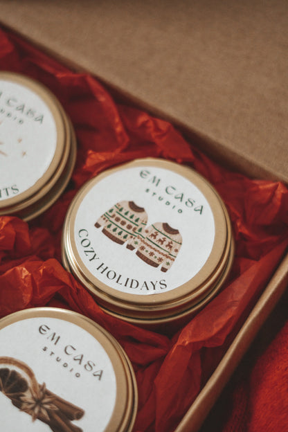 CHRISTMAS TIN CANDLES PACK