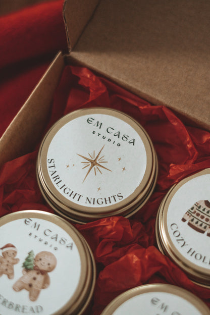 CHRISTMAS TIN CANDLES PACK
