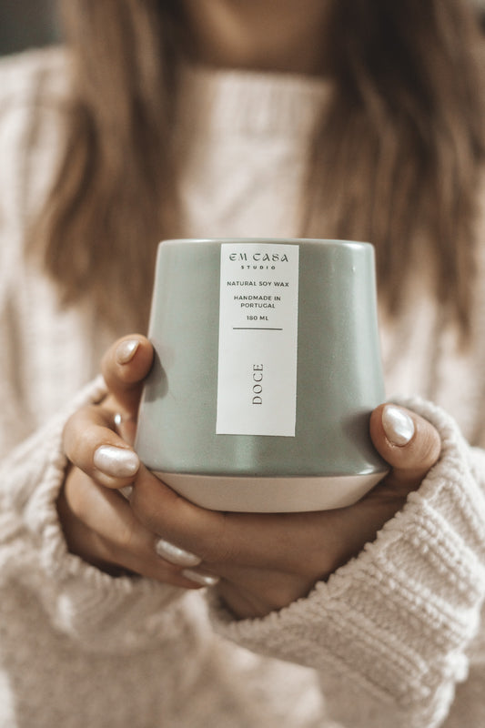 PORTUGUESE MINIMAL CERAMIC CANDLE GREY